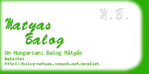 matyas balog business card